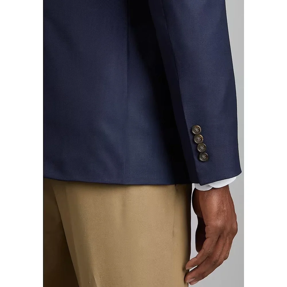 Jos A Bank Mens Sportcoat Blazer Jacket Bright Navy 100%wool Tailored Fit 60R